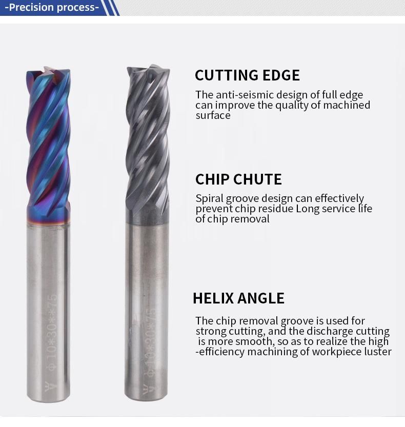 High Grinding Efficiency Excellent Quality 4 Edge Milling Cutter for CNC Milling Machine