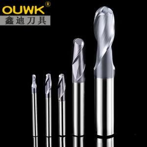 2 Flutes HRC45 Solid Carbide Milling Cutter Ball End Mill