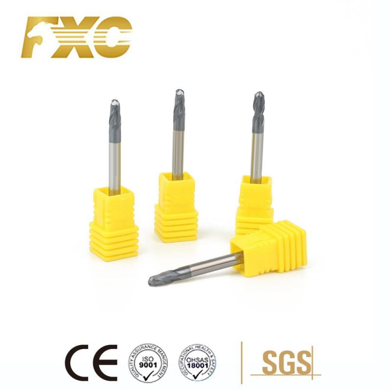 2 Flutes HRC45 Solid Carbide Ball Nose End Mill for Steel