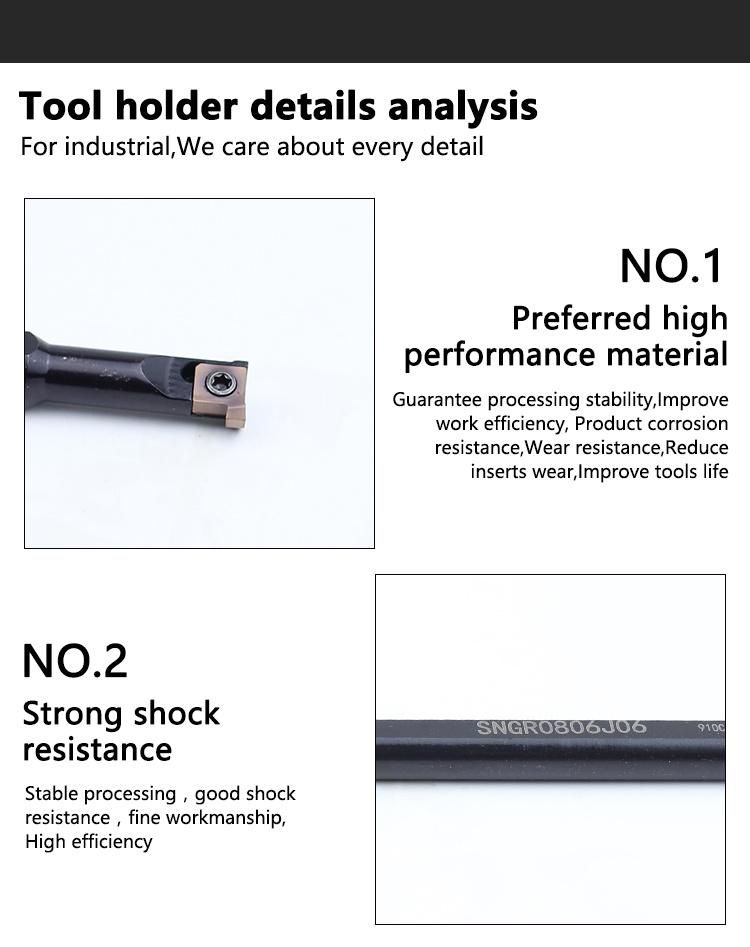 S12m-Sngr08 CNC Internal Grooving Lathe Tool Holder Micro Hole Indexable Lathe